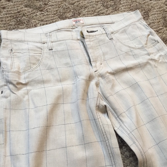 Free People Pants - Free People white and blue wide legged pants - 10